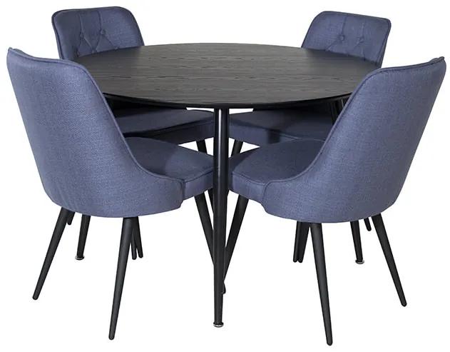 Dipp Velvet Lyx II stolová súprava čierna/modrá