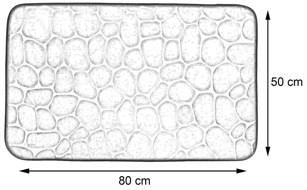 Predložka do kúpeľne Stones, 50x80 cm, čierna