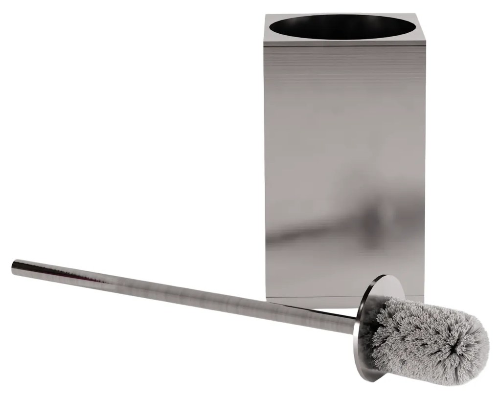 Rea Til, kovový stojan na WC s kefou, brúsená oceľ, REA-88096