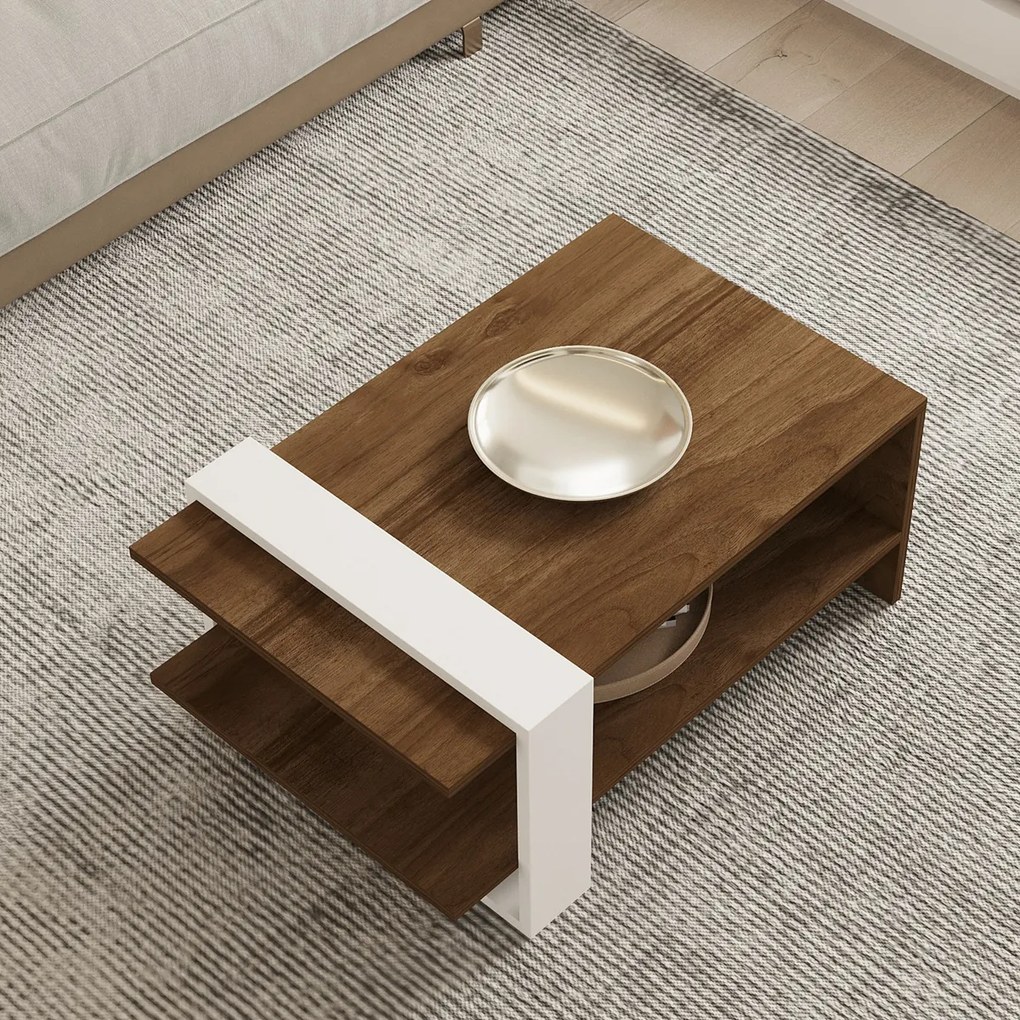 Konferenčný stolík Gaye Walnut White