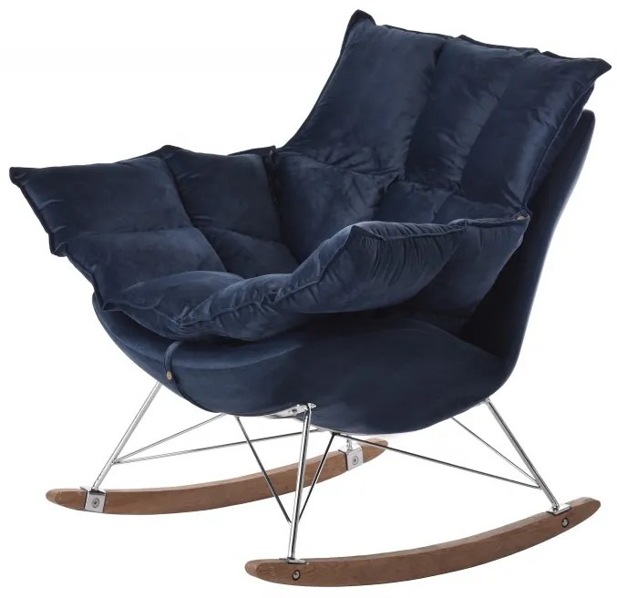 DUKA HOJDACIE KRESLO LIESLIE NAVY BLUE 90X102X85 CM MODRÁ, STRIEBORNÁ 30517