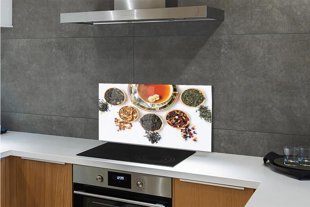 Sklenený obklad do kuchyne Bylinkový čaj 120x60 cm