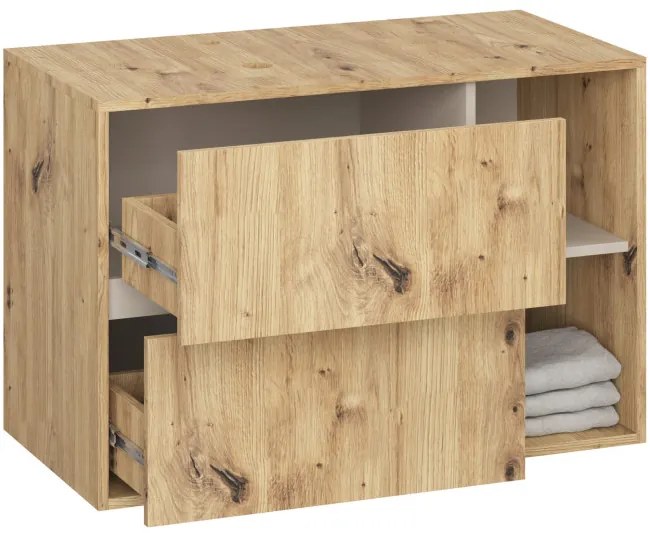 Skrinka pod umývadlo VAMI W90 2SZ dub artisan / krémová
