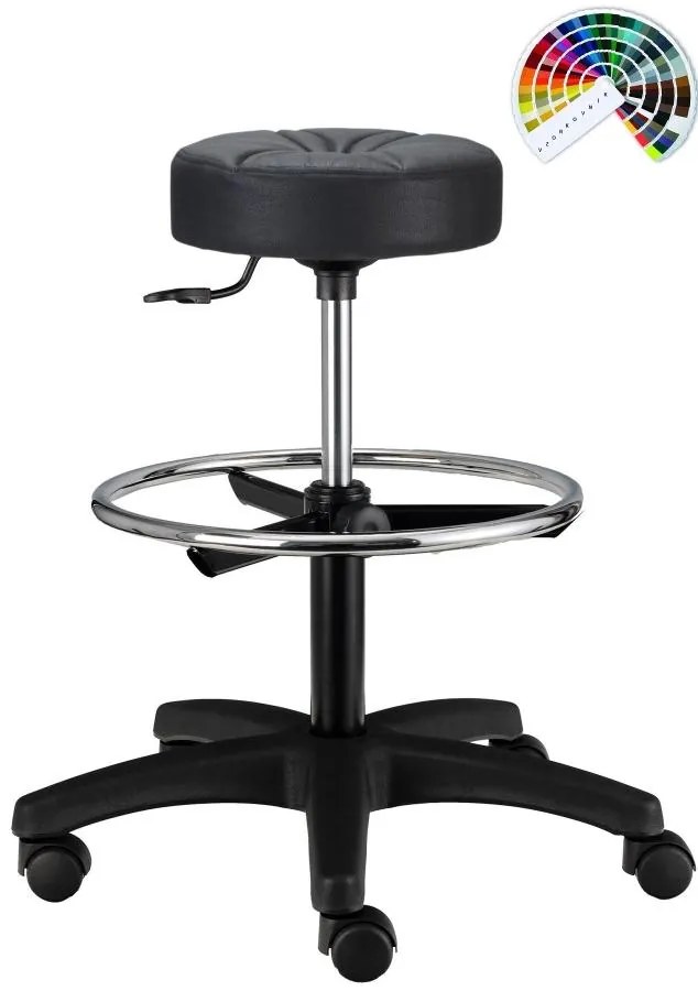 ALBA Zdravotnícka lekárska stolička taburet NORA čalúnená KOŽA