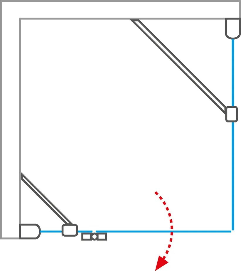 Roltechnik Štvorcový sprchovací kút CORNER ELEGANT LEFT 90 cm 90 cm