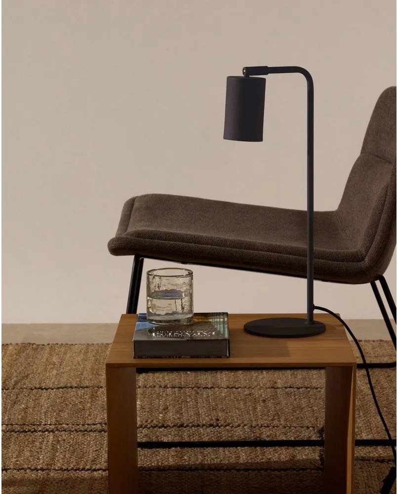 Čierna kovová stolová lampa (výška 49 cm) Manie – Kave Home