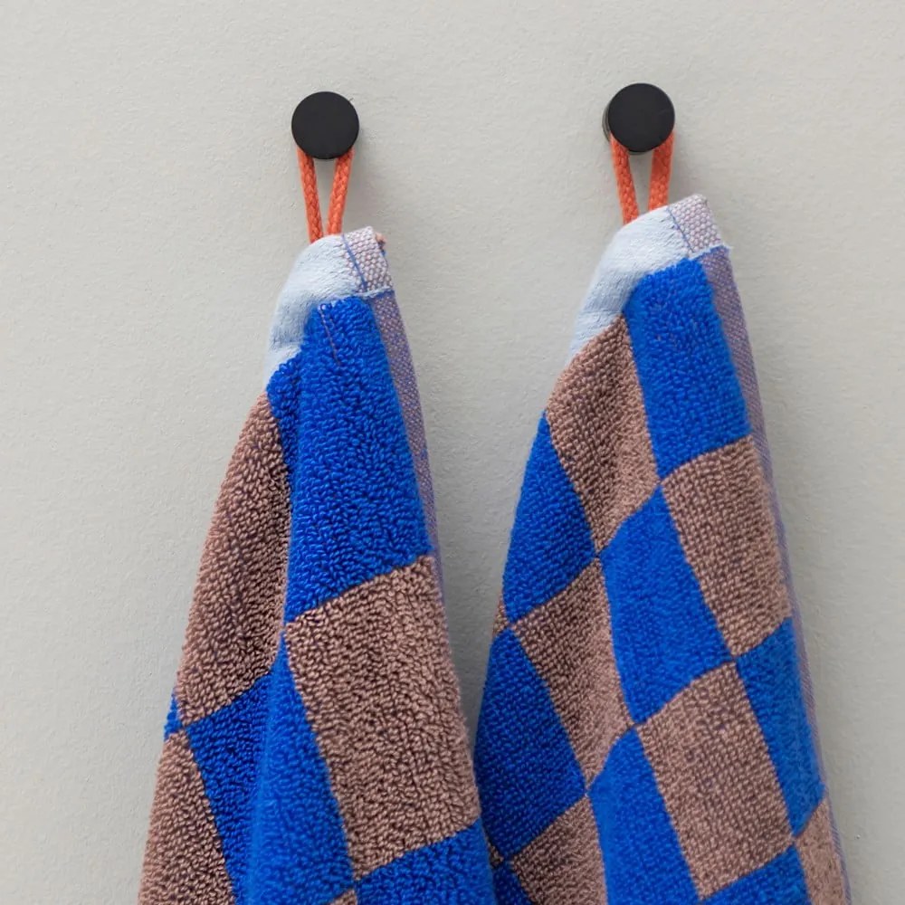 Modro-hnedý uterák z bio bavlny 50x90 cm Retro - Mette Ditmer Denmark