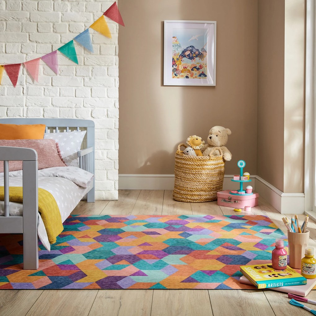 Kusový koberec Match Axel Geo Multi, 170x240, viacfarebná, chodba / predsieň, Flair Rugs