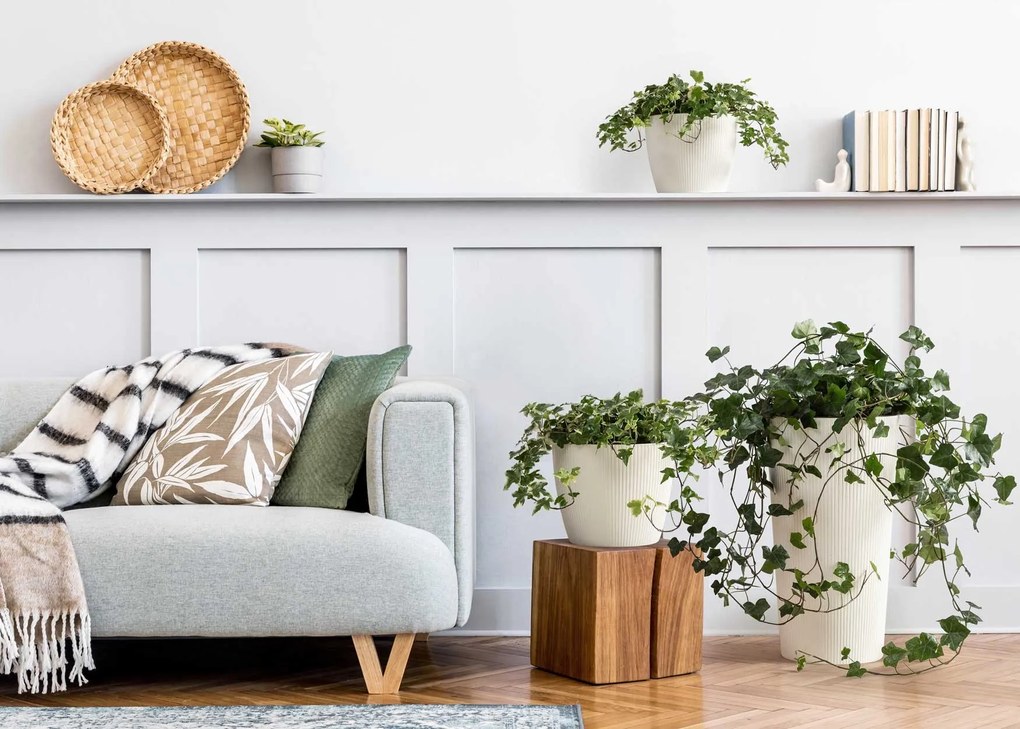 PLASTOVÝ KVETINÁČ URBANIKA ECO SADA 2KS 57X30 CM+46,6X25,5 CM BIELA