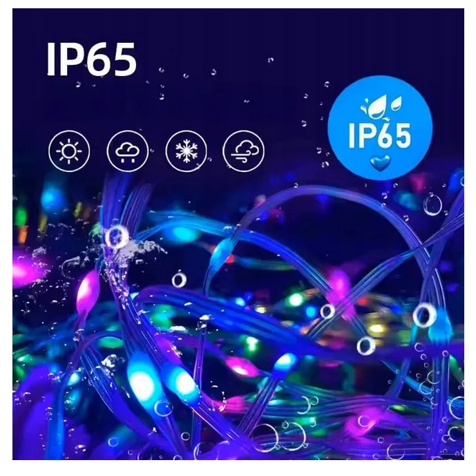 ECOLIGHT Osvetlenie vianočného stromčeka IP65 RGB LED pásik 10m 100led