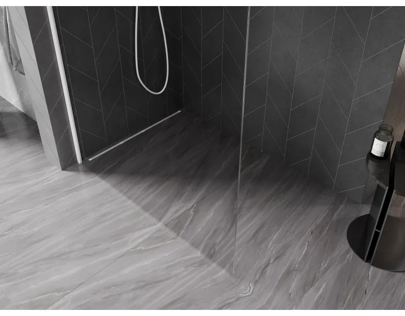 Mexen Kioto-X, L sprchová zástena 100 x 200 cm, 10mm číre sklo, biely profil, 800-100-107-20-00-X