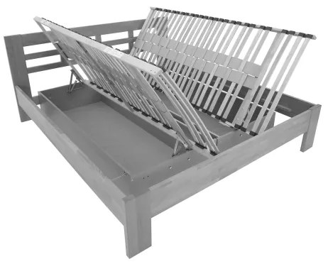 Dvojlůžková postel z masivu s úložným prostorem ANGELA 180x200 cm buk