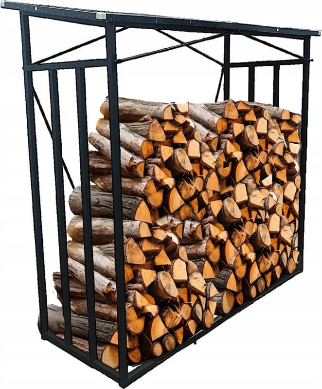 CH Kovový stojan na drevo so strechou II