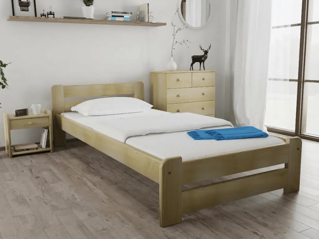 Posteľ Laura 80 x 200 cm, borovica Rošt: S lamelovým roštom, Matrac: Matrac Somnia 18 cm