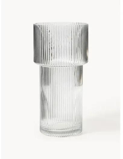 Sklenená váza drážkovým povrchom Lija, V 30 cm