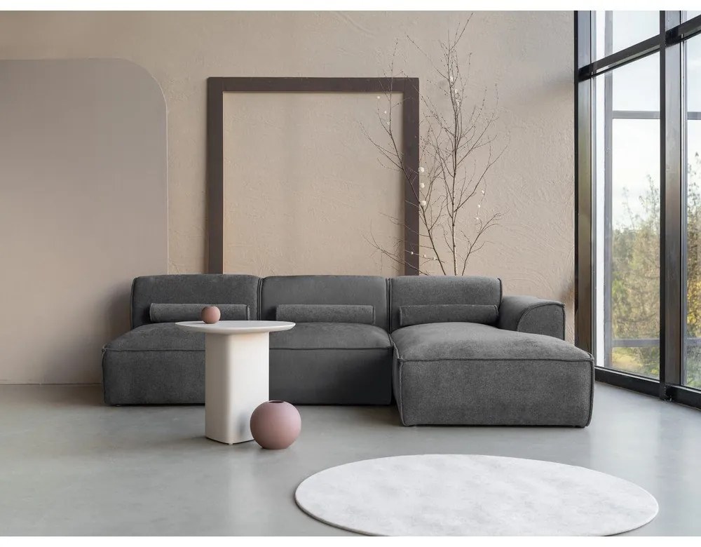 Sivá rohová pohovka (pravý roh) Flex Felix – Miuform