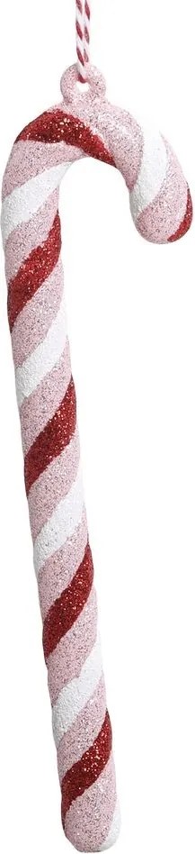 Ružová vianočná ozdoba cukrová palica Candy Cane - 4*1*17 cm
