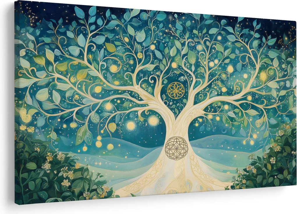 Obraz – Magický strom so špirálami (90x60 cm)