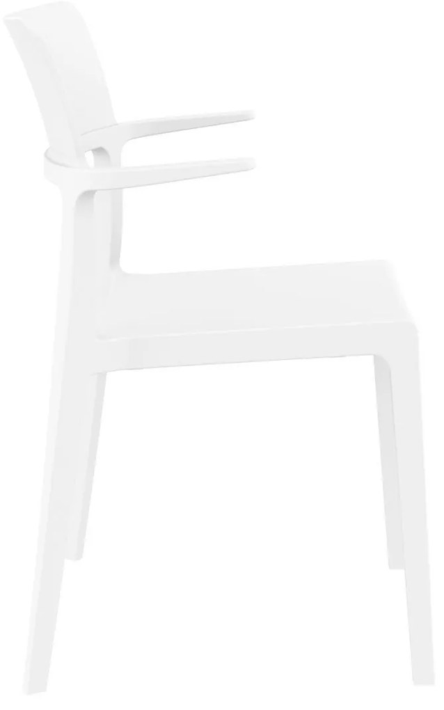 PLUS záhradná stolička s podrúčkami white