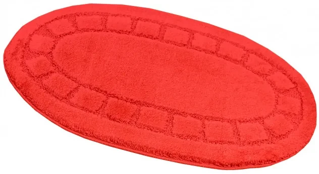 Kúpeľňový koberček Ocean Red červený ovál
