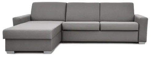Rozkladacia rohová sedacia súprava LEKA, ľavá, sivá, s úložným priestorom, na ka