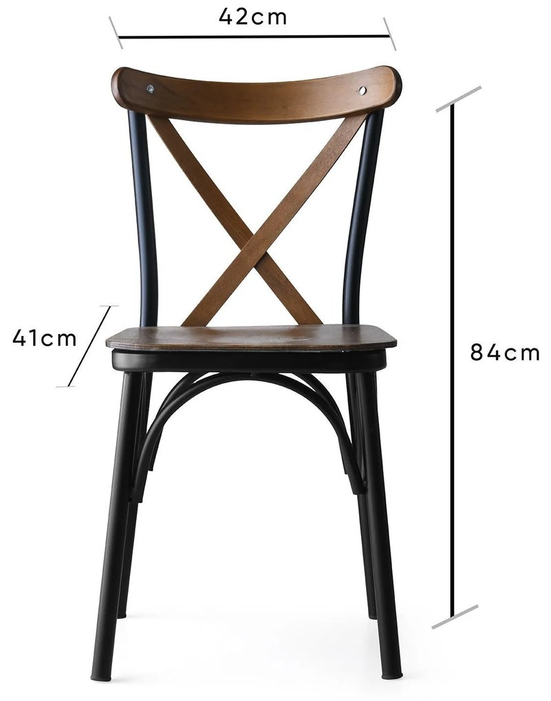 Súprava 4 ks jedálenských stoličiek Ekol z masívu orech/čierna
