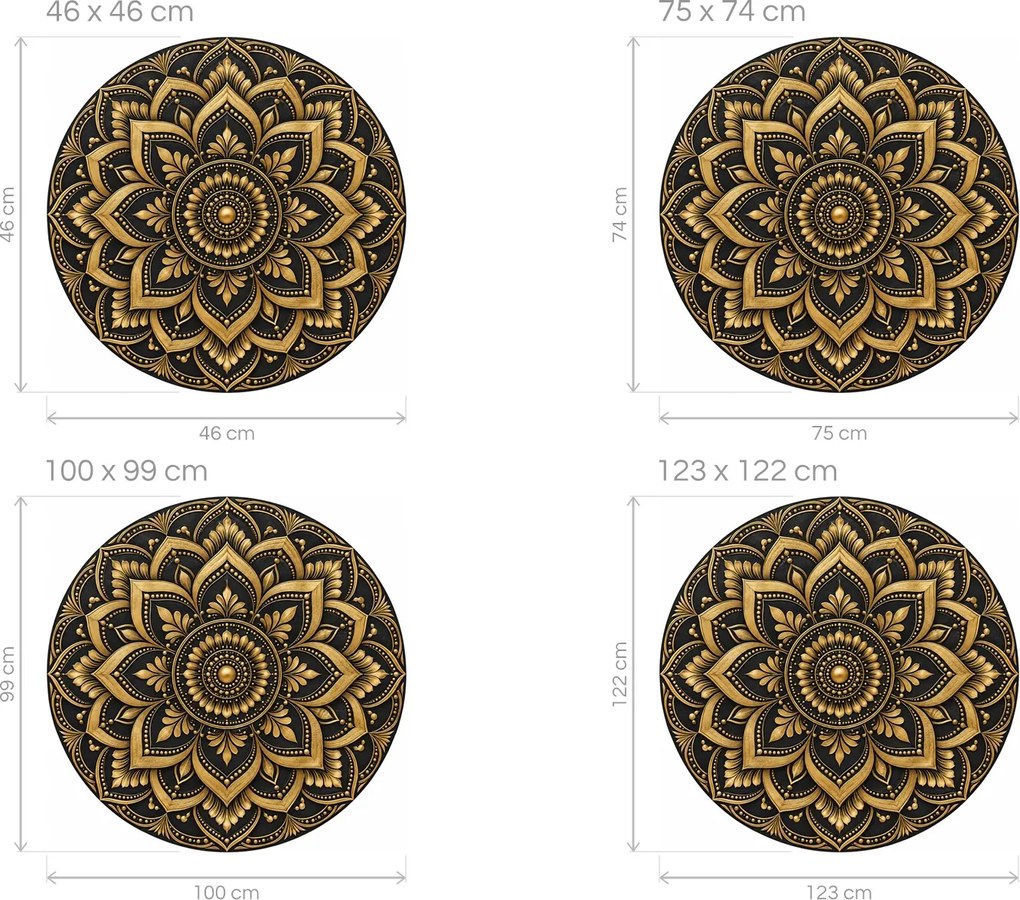 Černozlatá mandala arch 46 x 46 cm