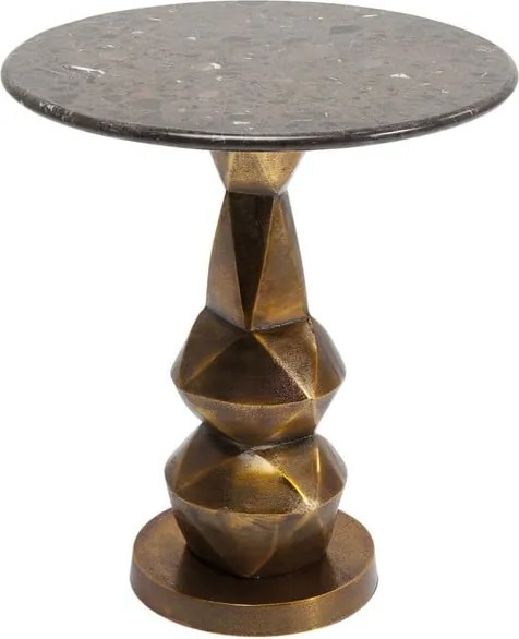 Odkladací stolík s prírodnou mramorovou doskou Kare Design Connect, ⌀ 46 cm