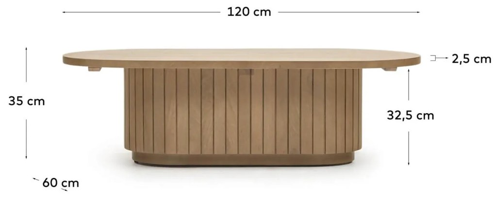 Konferenčný stolík licia 120 x 60 cm prírodný MUZZA