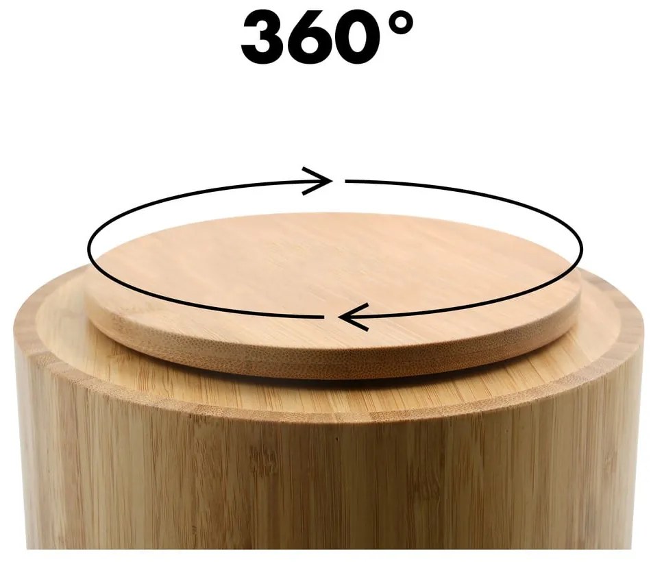 Bambusový kúpeľňový organizér na kozmetiku/otočný v prírodnej farbe Isalys – MSV