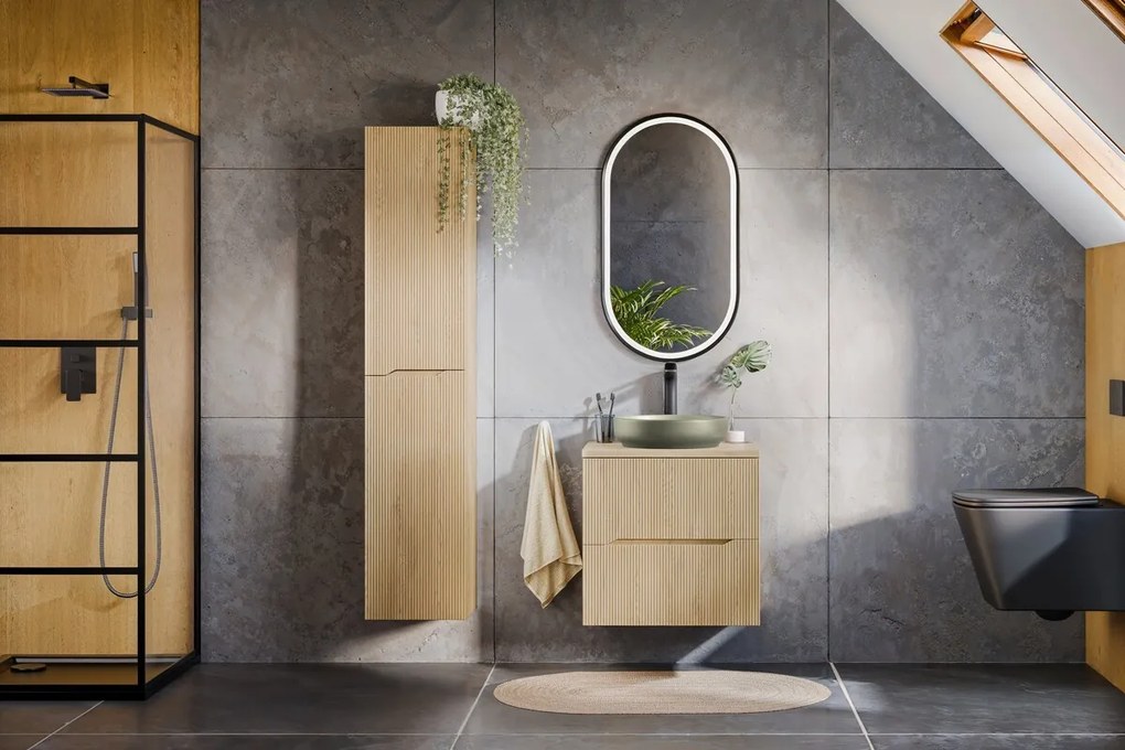 Závesná kúpeľňová skrinka Nordic 80-35-2D dub cremona