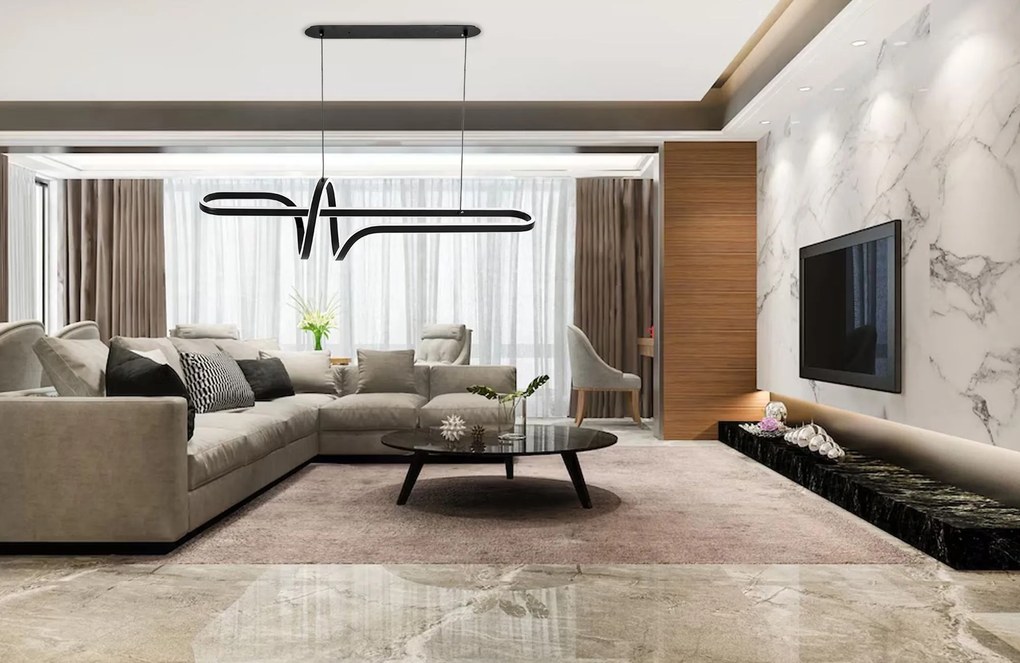 Toolight Toolight, LED stropné osvetlenie 98cm, 100W, 4000K, G038-CP, čierna matná, OSW-06305