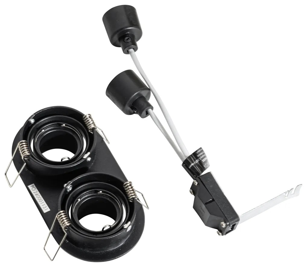 Okrúhle zapustené bodové svetlo čierne GU10 35 mm výkyvné 2-svetlo - Installa