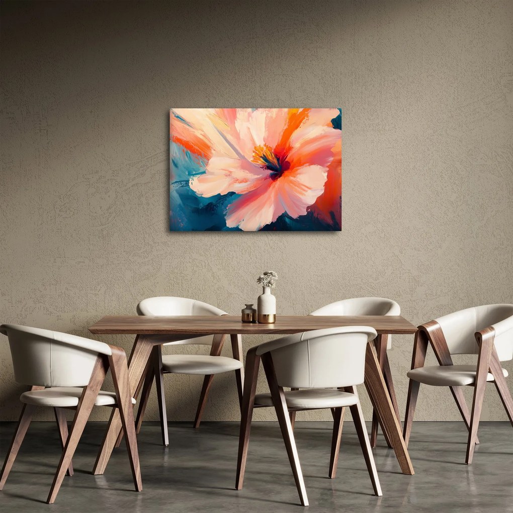 Obraz - Maľovaný kvet (70x50 cm)