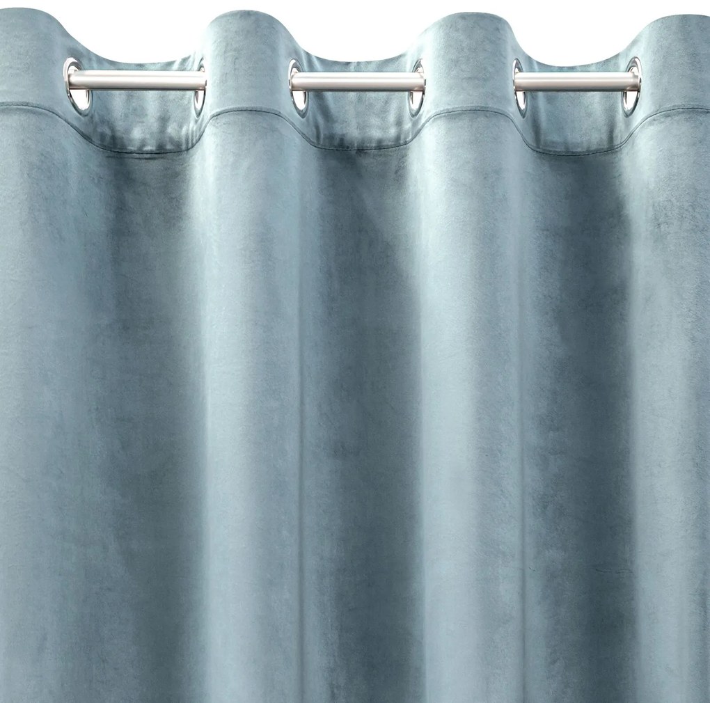 ZATEMŇOVACÍ ZÁVES NA KRÚŽKOCH ROSA 140X250 CM MODRÁ