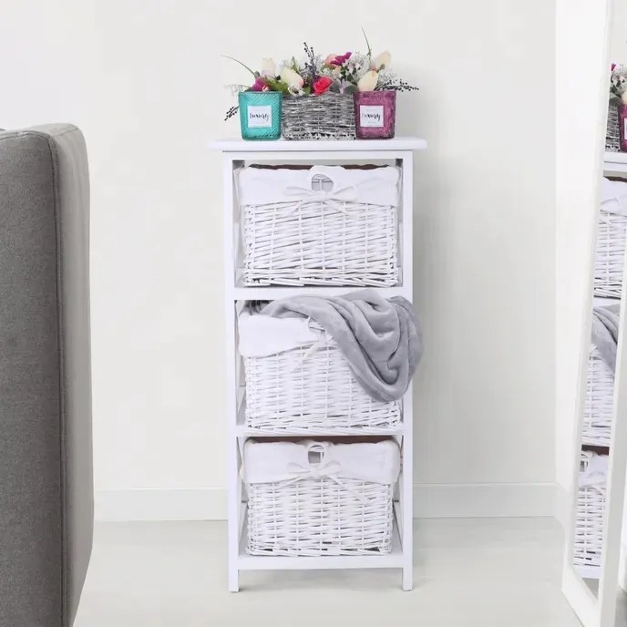 Košíková komoda Rafaello 3 - biela