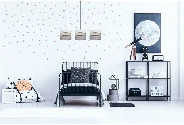 Luster na lanku CORAL 3xE27/60W/230V biela/šedá