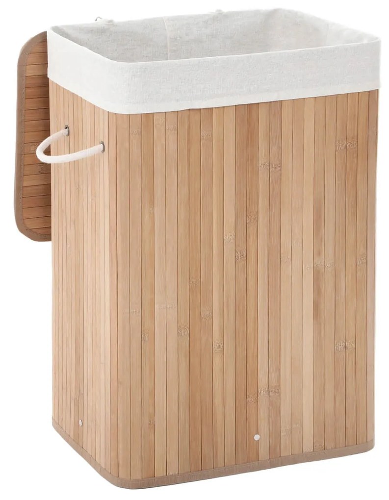 SongmicsHome Bambusový kôš na bielizeň DORA, 72 l, prírodná hnedá