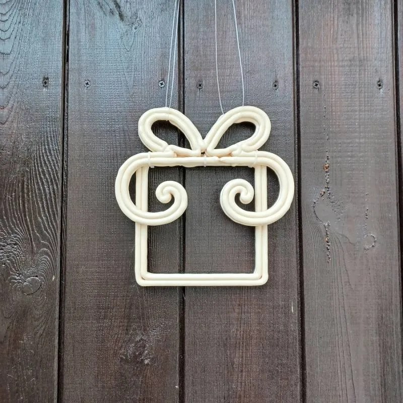 DECOLED Vánoční dárek, 30 cm, bílá