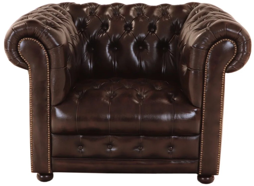 furniture-nabytek.cz - Pohovka jednomiestna Chesterfield Manchester z pravej hovädzej kože