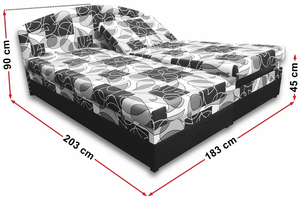 Manželská posteľ 180 cm Velvet (s penovými matracmi). Akcia -12%. Vlastná spoľahlivá doprava až k Vám domov. 793047