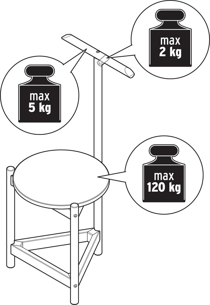 Nemý sluha so stoličkou z masívneho dreva