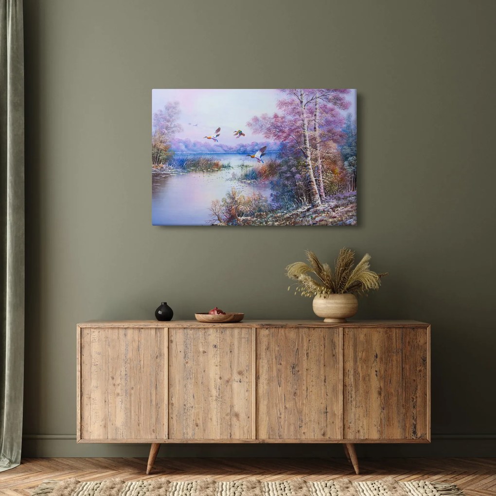 Obraz - Prichádza jeseň, olejomaľba (90x60 cm)