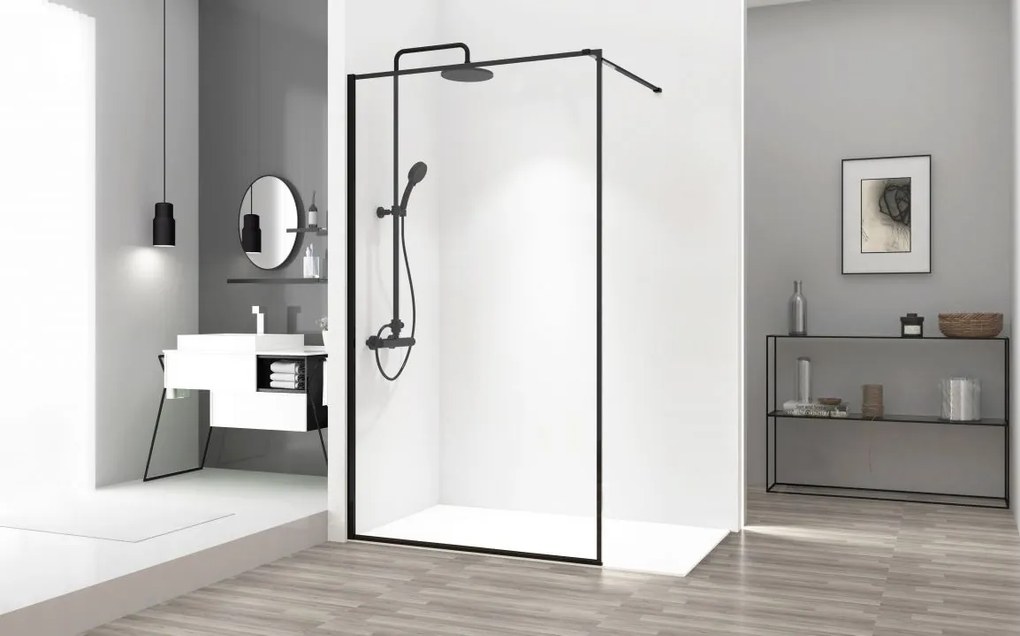 Sprchová zástena MAXMAX Rea BLER 90 cm - čierna