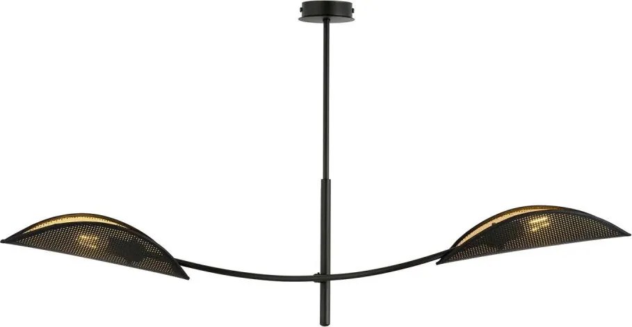 Luster na tyči LOTUS 2xE14/10W/230V čierna/zlatá