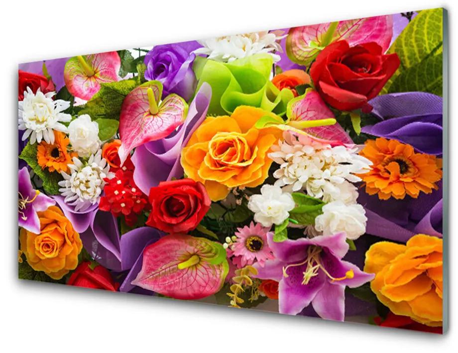 Obraz na akrylátovom skle Kvety 120x60 cm