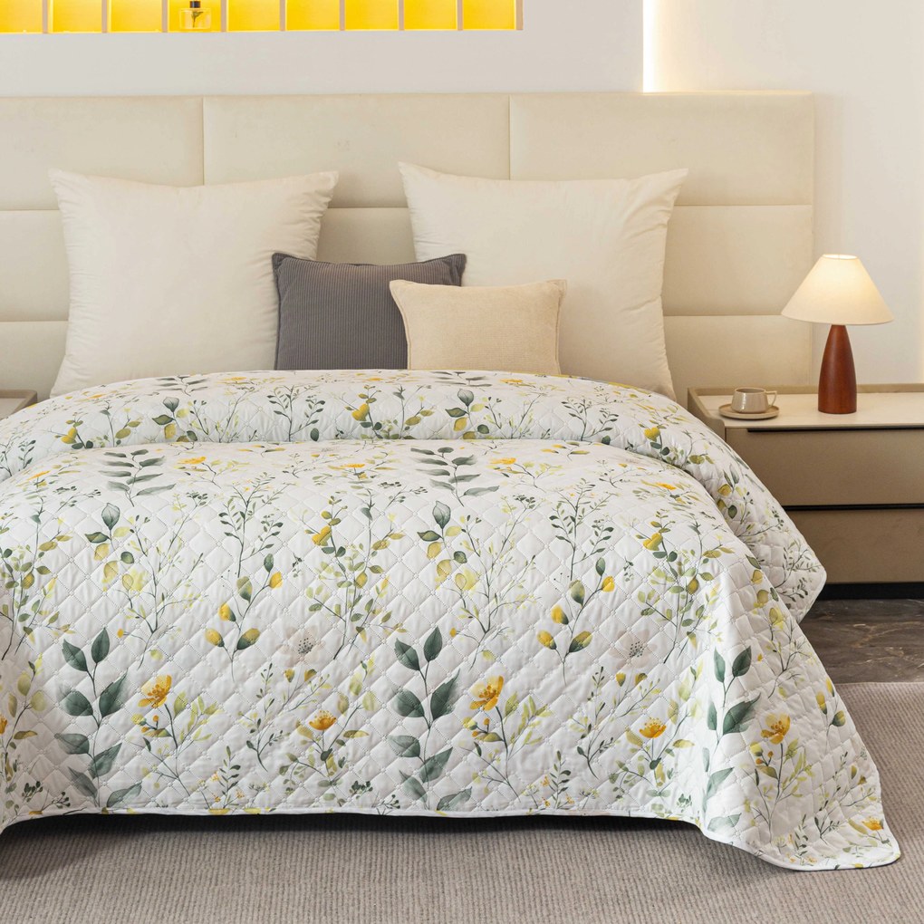 Prehoz na posteľ CITRUS GARDEN, biely Rozmer: 170 x 210 cm