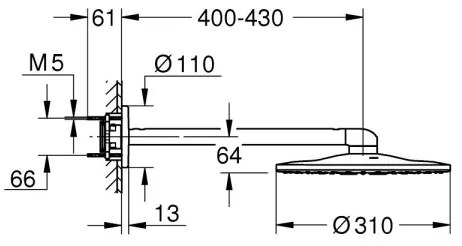 GROHE 26475000 - Sprchová hlavica RAINSHOWER SMARTACTIVE 310 mm lesklý chróm