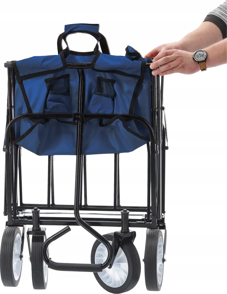 CH Modrý skladací záhradný vozík Loca