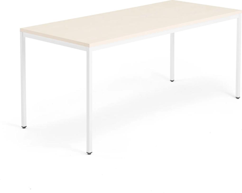 Kancelársky pracovný stôl Modulus, 1800x800 mm, breza/biela
